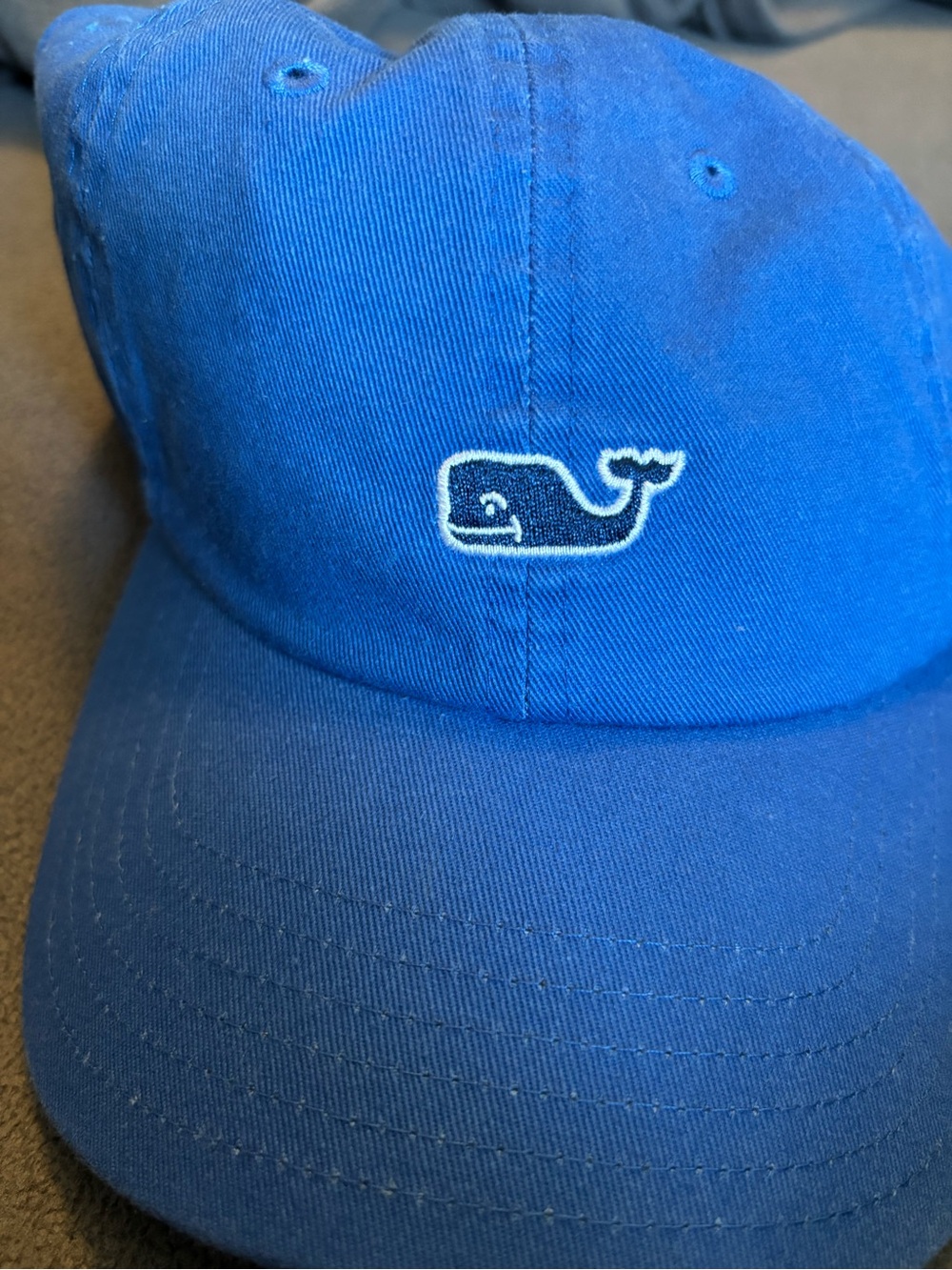 Vineyard Vines Royal Blue Cap with Pink Whale Tag